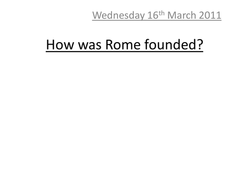 The Foundation of Rome