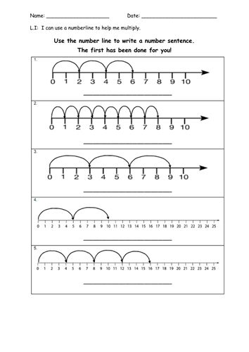 65 pdf multiplication using number line for grade 2 free printable