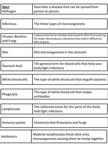 Loop cards + card sort - Immune system.