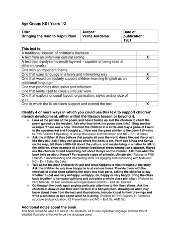 bringing the rain to kapiti plain