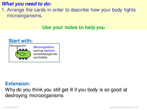 Immune system sequencing cards