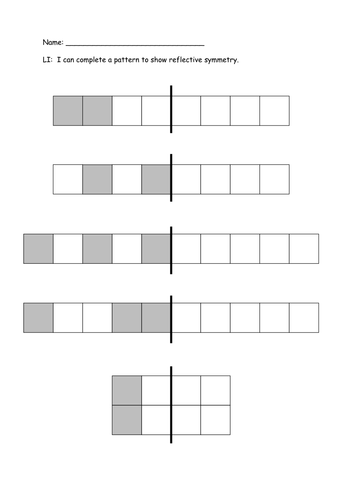 1 worksheet symmetry grade Symmetry Missb83  by Teaching Reflective Patterns Resources