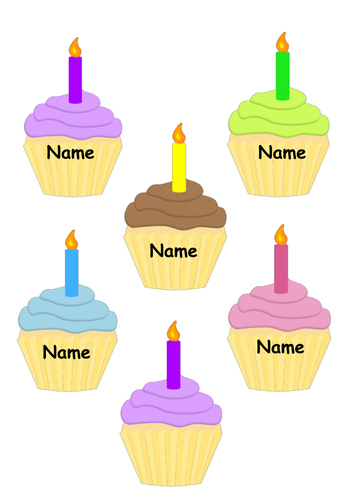 free kindergarten calendar printable display Cupcake by  Resources Shakhah Teaching birthday