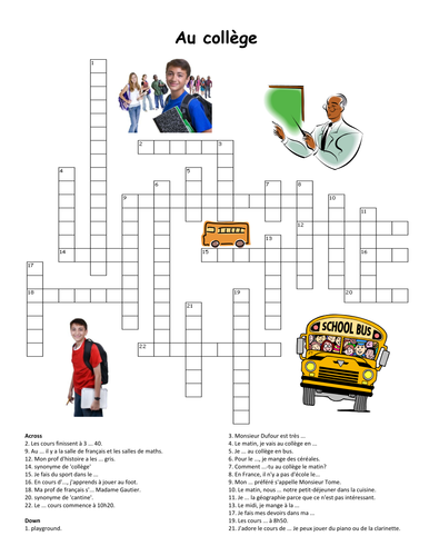 Au college - Crosswords