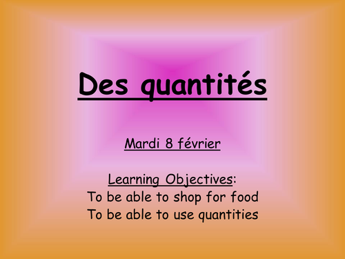 Food and Quantities