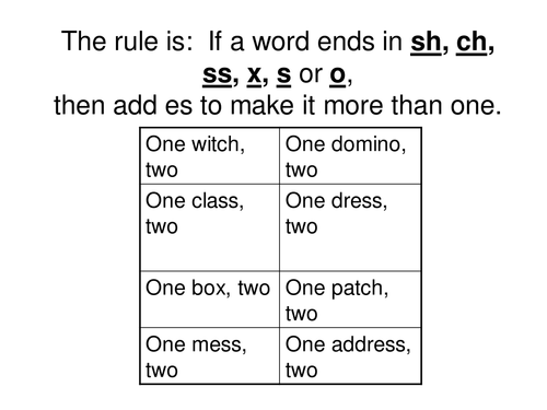 Plurals - Y4 spelling input