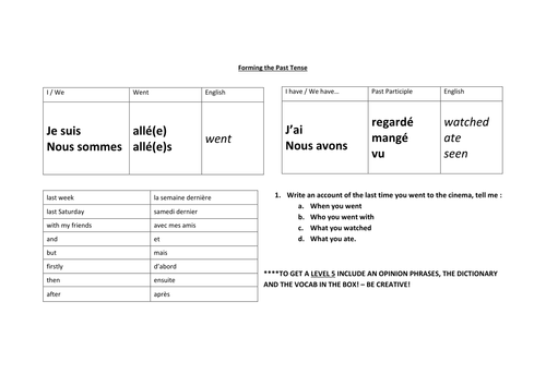 Converting text to past tense and identifying past tense forms by ...