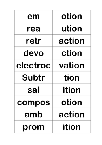 Suffix Ion Endings Teaching Resources