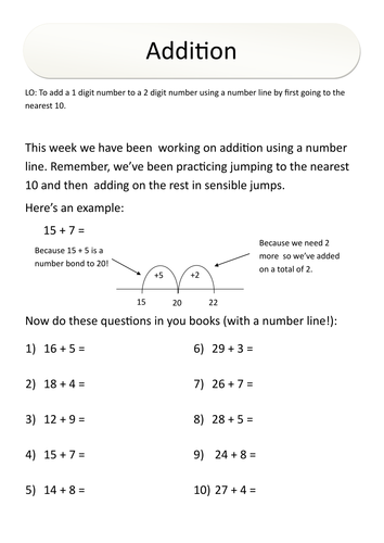 numeracy homework ks1