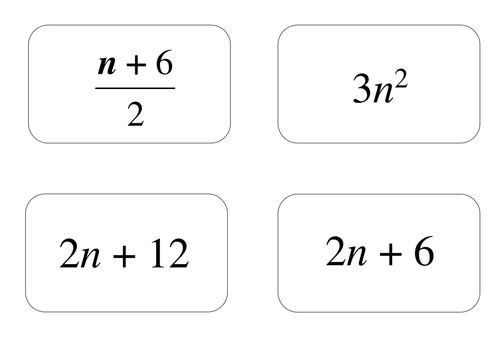 KS4 Maths Activity: Algebra card matching.