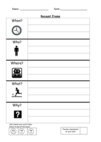 Recount writing frame by ruthbentham - Teaching Resources - Tes