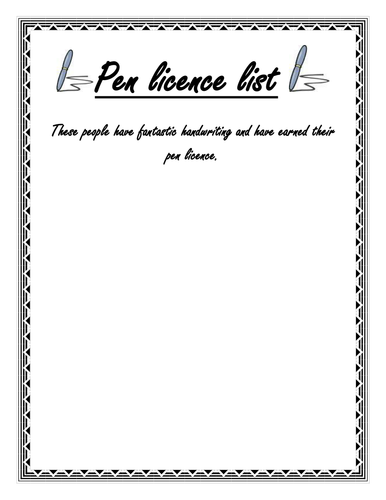 Pen licence list