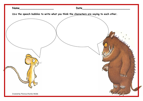 Gruffalo speech bubbles.