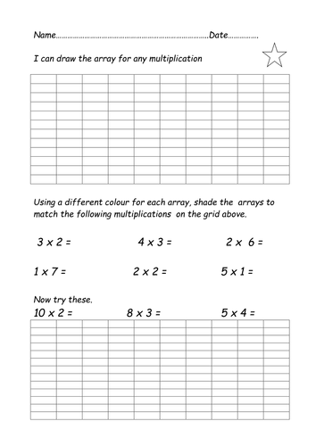Using arrays to solve multiplication