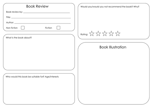 book review template teaching resources