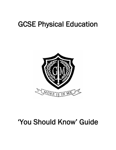 GCSE Revision Guide ('You Should Know Guide')