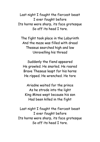 Theseus and Minotaur song