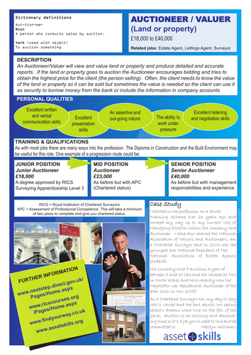 Auctioneer Careers Information