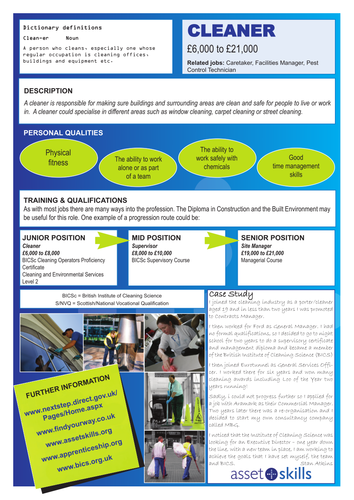 Cleaner Careers Information