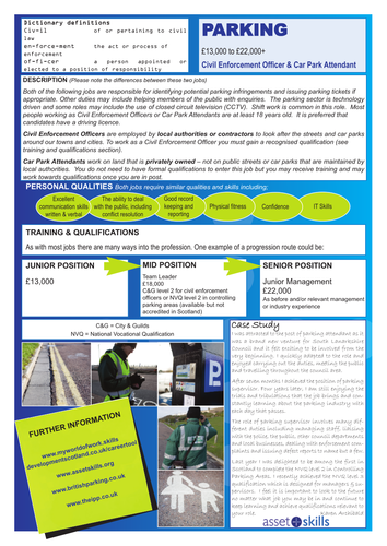 Parking Careers Information