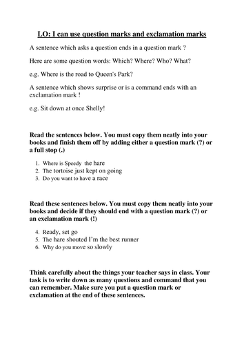 Question and exclamation marks