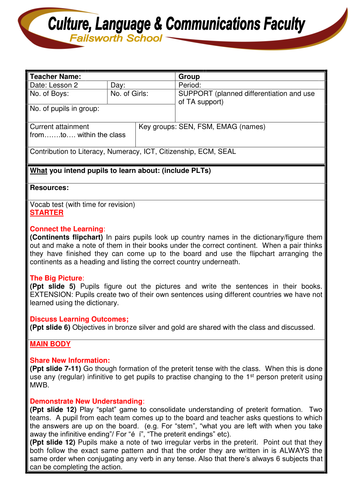 Las vacaciones (past)