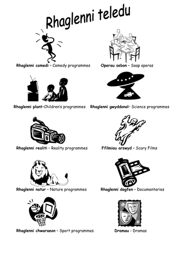 Welsh vocabulary for tv programmes
