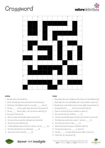 Nuts Crossword Teaching Resources