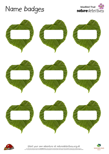 Leaves - Leaf Themed Name Badges