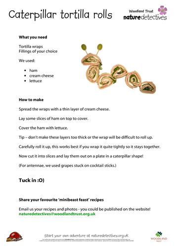 Recipes - Caterpillar Tortilla Rolls