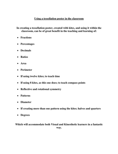 Why use tessellation in the classroom??