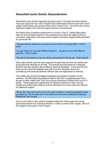 Setting - Case Studies