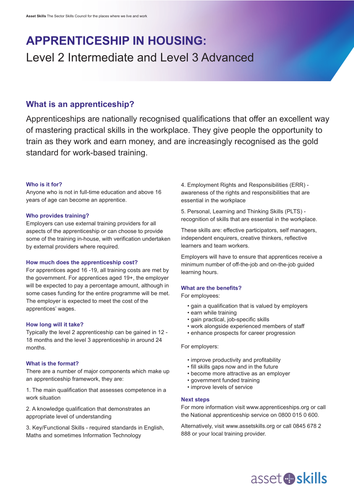 Housing Apprenticeship