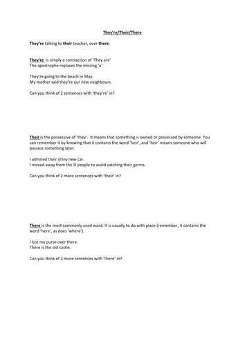 There Their and They're