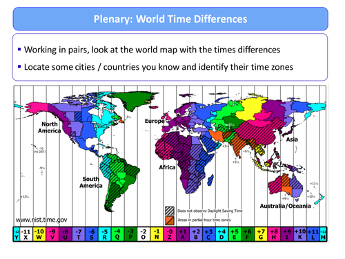 World Time Zones Ks3 Cross Curricular Activity Teaching Resources