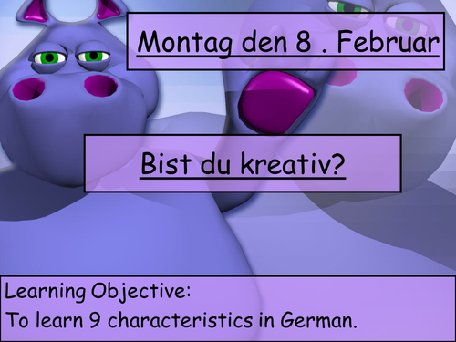 Bist du kreativ? - lesson describing personality