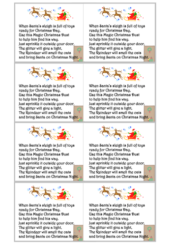 Free Printable Reindeer Dust Poem - Free Templates Printable
