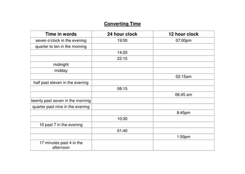 Converting time