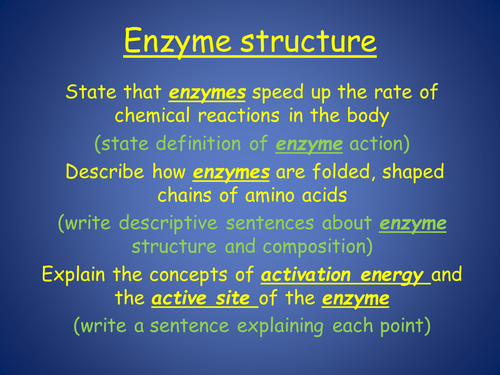 Enzyme structure | Teaching Resources