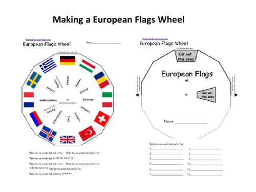 European Flags hands-on learning