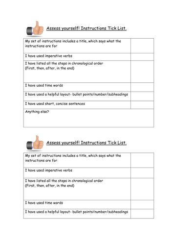 Planning and writing instructions