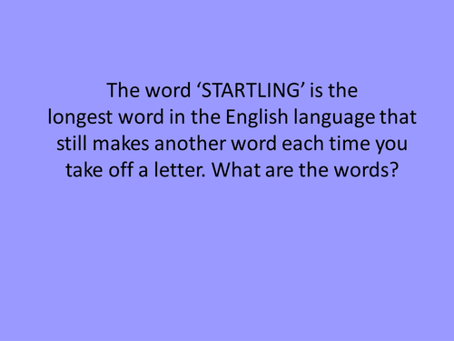 Literacy based starter