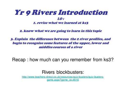 GCSE spec A Rivers/ Water on the land intro