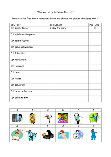 Was Machst du in Deiner Freizeit? - worksheet