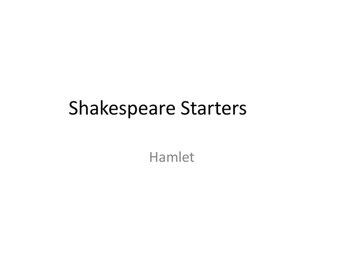 Shakespeare Starters: Lessons and Resources!