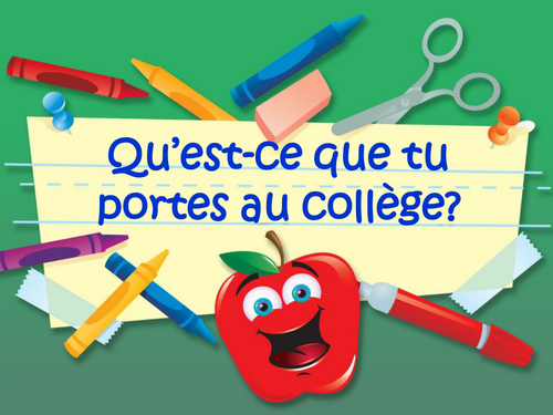 Qu'est-ce que tu portes au college - LESSON