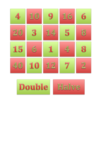 Doubling halving game