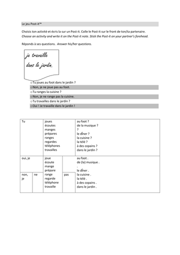 Present tense and negative phrases - speaking
