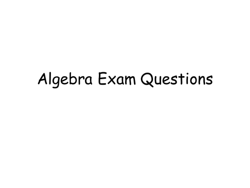 Algebra exam questions