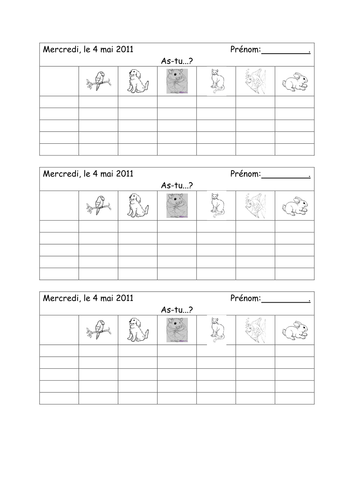 As tu ...? Have you got...?